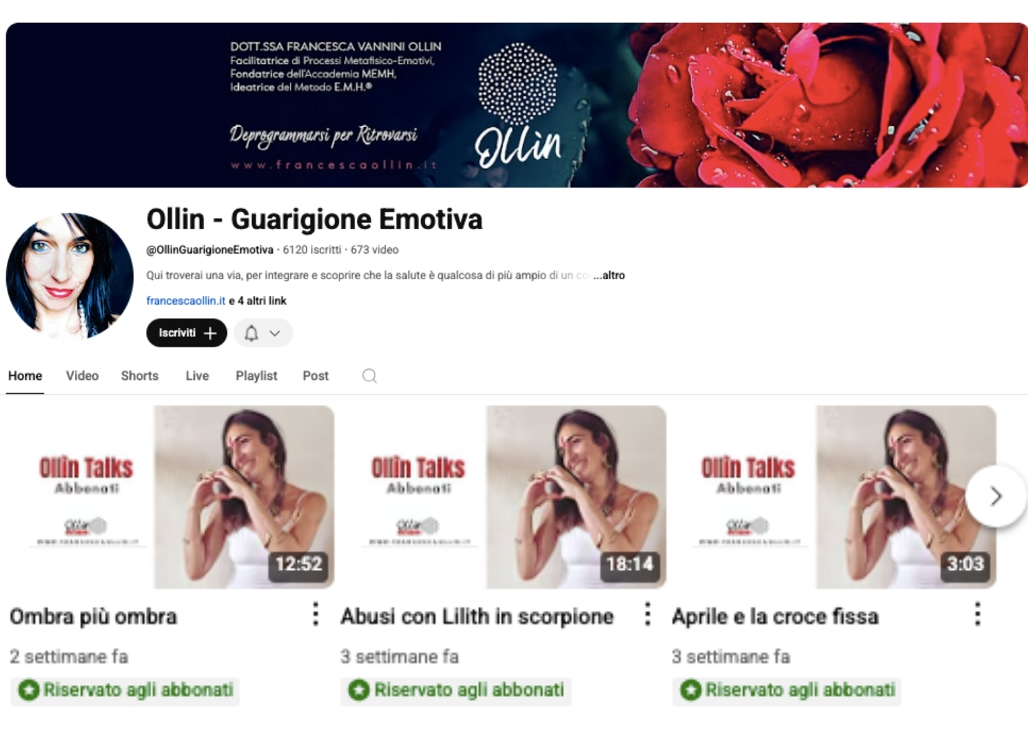 cover canale youtube di ollin guarigione emotiva